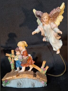 Guardian Angel & Children Resin Figurine - Pastel Multi-color